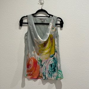 Preowned size small Hype Anthropologie sleeveless silk top floral…
